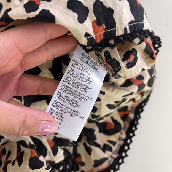 NWT Urban Outfitters Womens (S) Tiered Halter Leopard Print Romper Beige Cotton - Picture 8 of 11